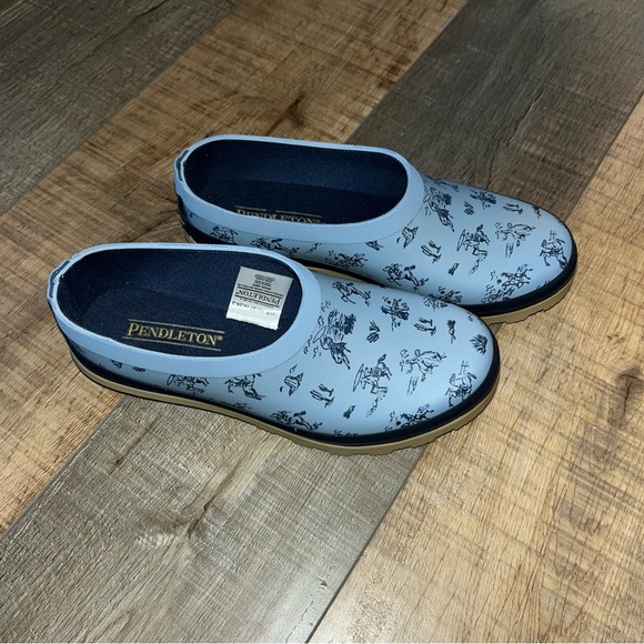 Pendleton Blue Garden Shoes Cowgirl Size 6 EUR 37 - Picture 3 of 14